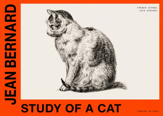 Jean Bernard Study of a Cat IV No6 - Poszter