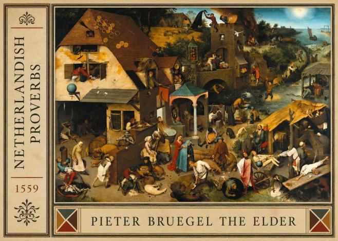 Pieter Bruegel The Netherlandish Proverbs I No4 - Poszter