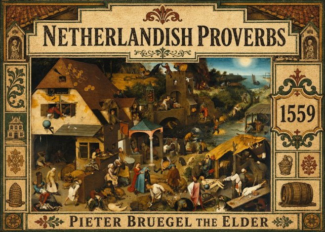 Pieter Bruegel The Netherlandish Proverbs I No5 - Poszter