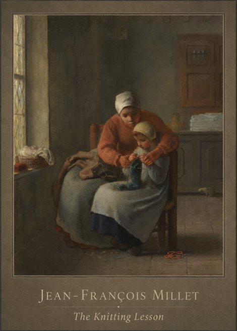 Jean-François Millet The Knitting Lesson II No1 - Poszter