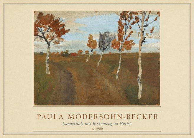 Paula Modersohn-Becker Landschaft Mit Birkenweg Im Herbst No4 - Poszter