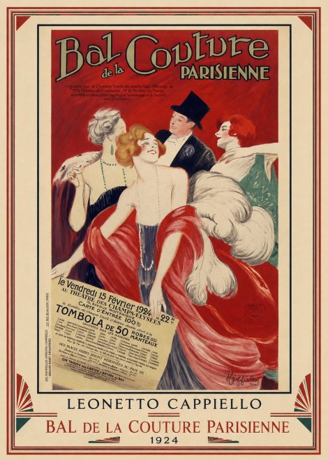 Leonetto Cappiello Bal De La Couture Parisienne No1 - Poszter