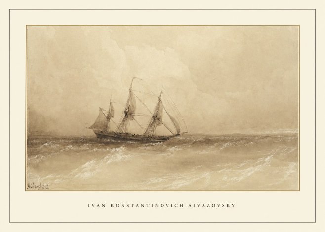Ivan Konstantinovich Aivazovsky Sailing Ship, 1843 No4 - Poszter