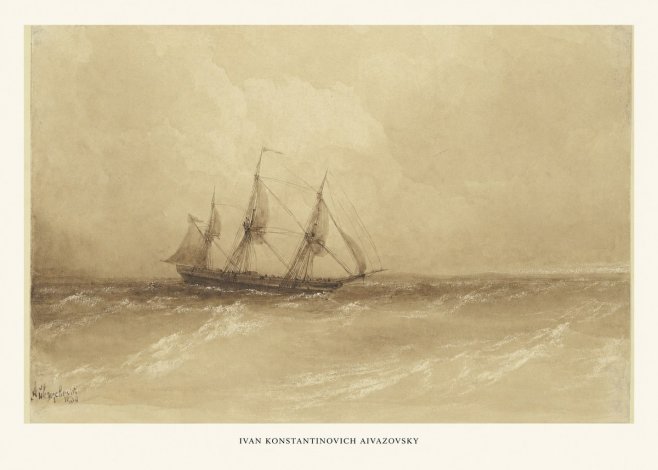 Ivan Konstantinovich Aivazovsky Sailing Ship, 1843 No6 - Poszter