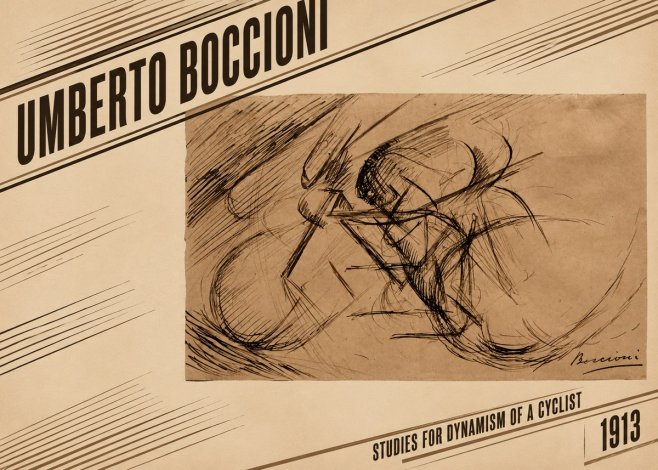 Umberto Boccioni Studies for Dynamism of a Cyclist No2 - Poszter