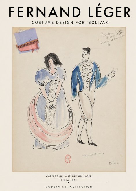 Fernand Léger Costume Design for 'Bolivar' No3 - Poszter