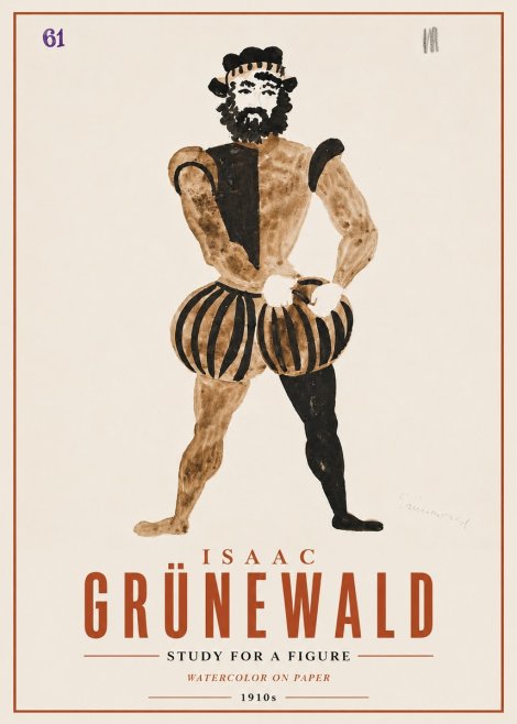 Isaac Grünewald Study for a Figure No6 - Poszter