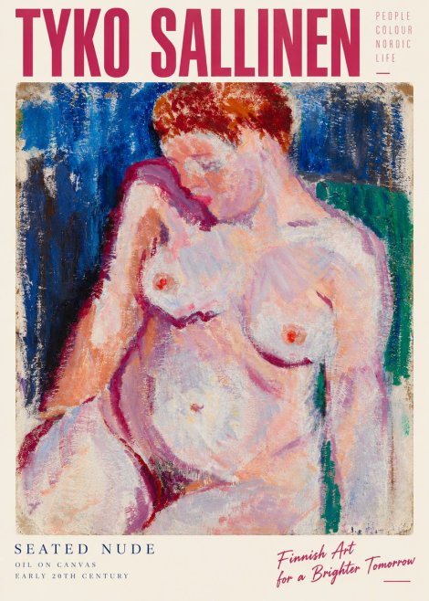 Tyko Sallinen Seated Nude No3 - Poszter