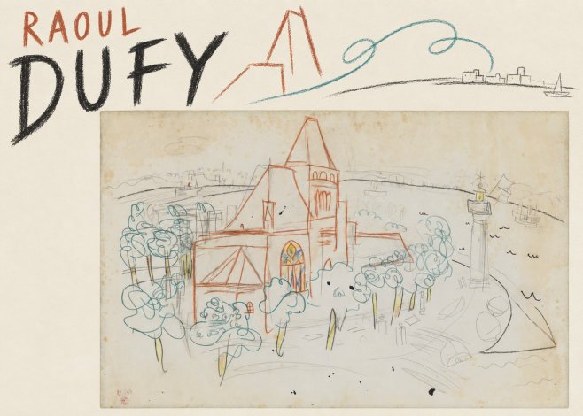 Raoul Dufy Coastal Church and Lighthouse No5 - Poszter