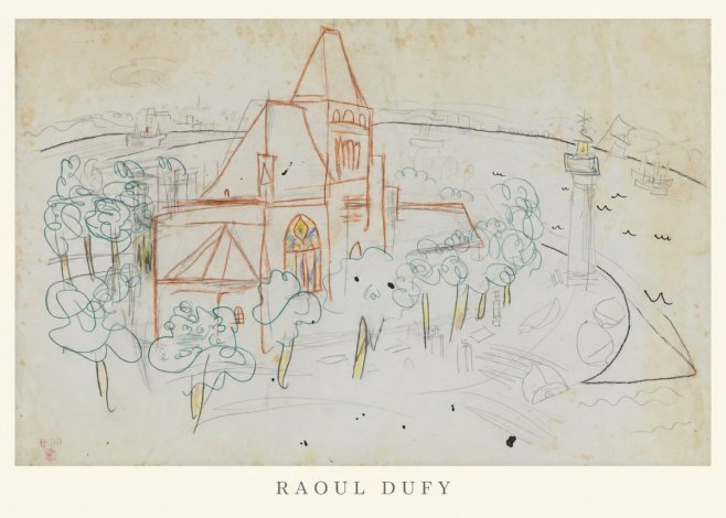 Raoul Dufy Coastal Church and Lighthouse No6 - Poszter