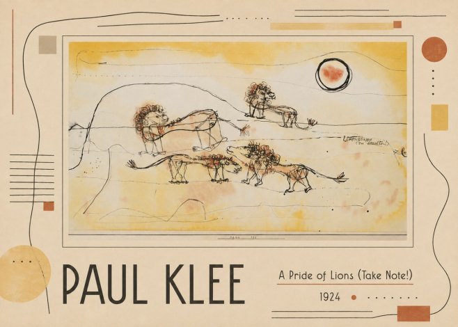 Paul Klee A Pride of Lions (Take Note!) No5 - Poszter