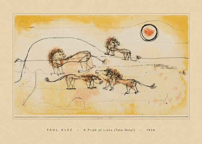 Paul Klee A Pride of Lions (Take Note!) No6 - Poszter