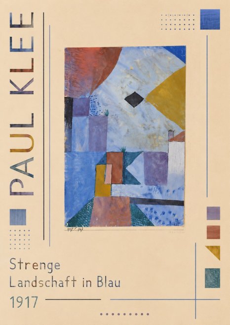 Paul Klee Strenge Landschaft in Blau No3 - Poszter