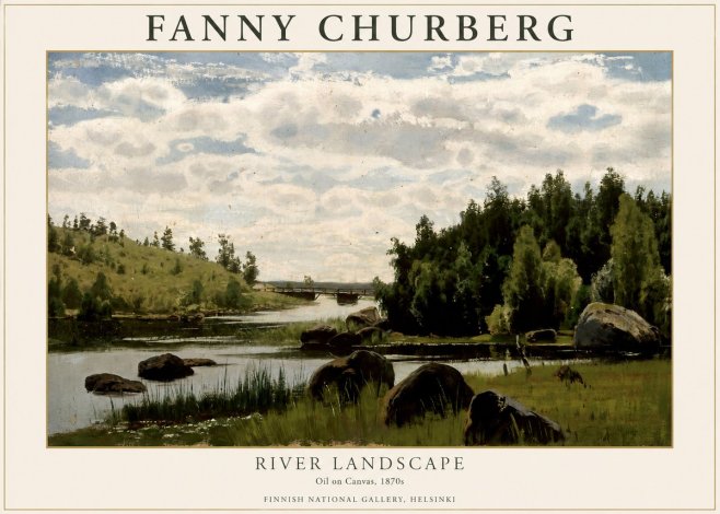 Fanny Churberg River Landscape No1 - Poszter