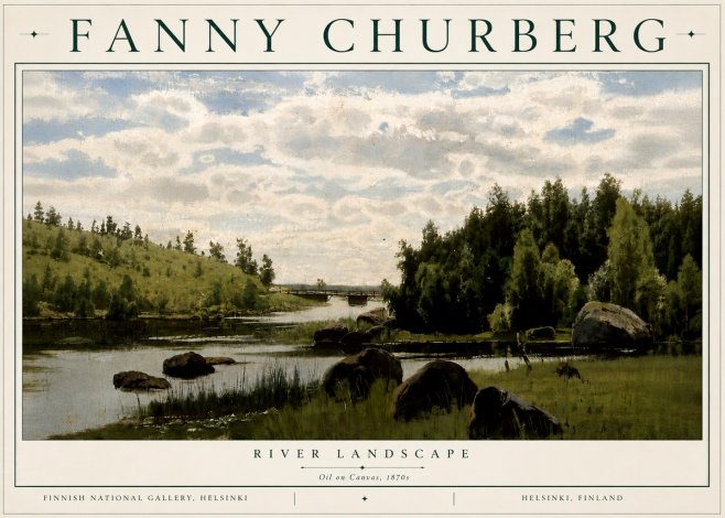 Fanny Churberg River Landscape No6 - Poszter