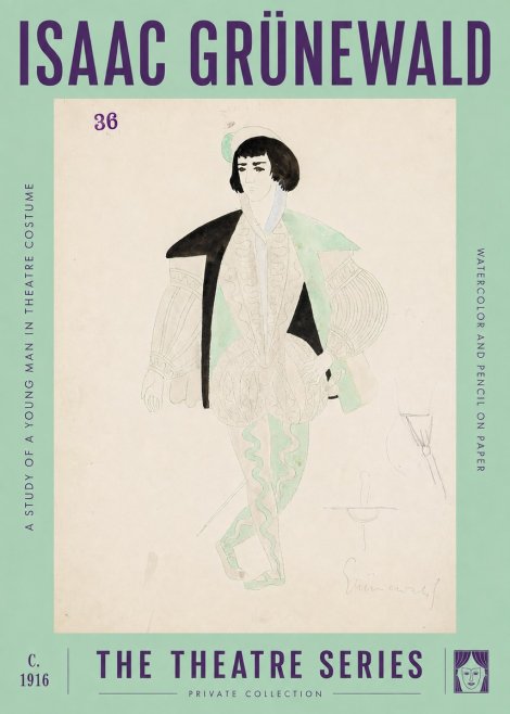 Isaac Grünewald A Study of a Young Man in Theatre Costume No2 - Poszter