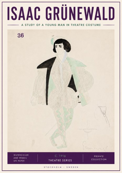 Isaac Grünewald A Study of a Young Man in Theatre Costume No3 - Poszter