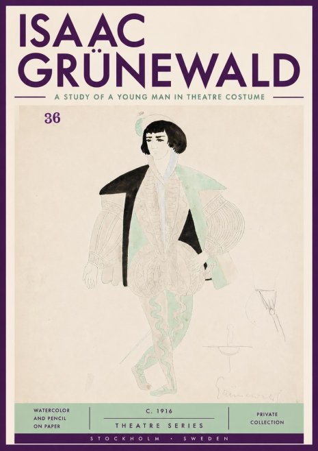 Isaac Grünewald A Study of a Young Man in Theatre Costume No4 - Poszter