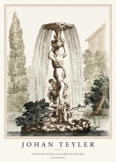 Johan Teyler Fountain with Allegorical Figures No1 - Poszter