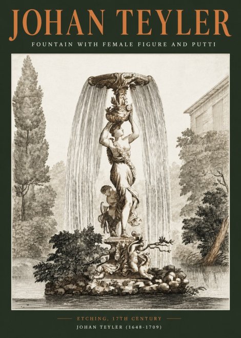 Johan Teyler Fountain with Allegorical Figures No3 - Poszter