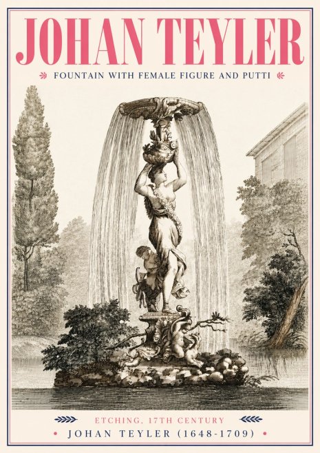 Johan Teyler Fountain with Allegorical Figures No5 - Poszter
