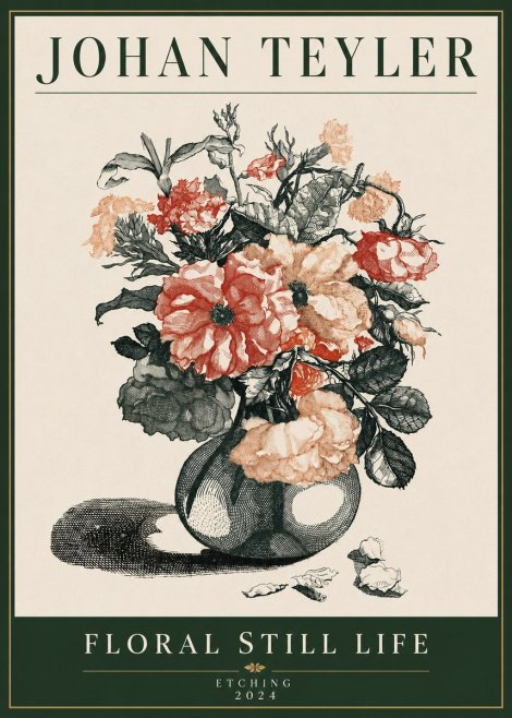 Johan Teyler Floral Still Life I No4 - Poszter