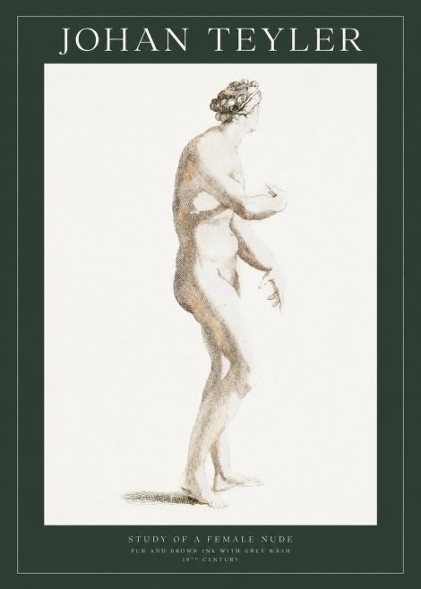 Johan Teyler Study of a Female Nude No1 - Poszter