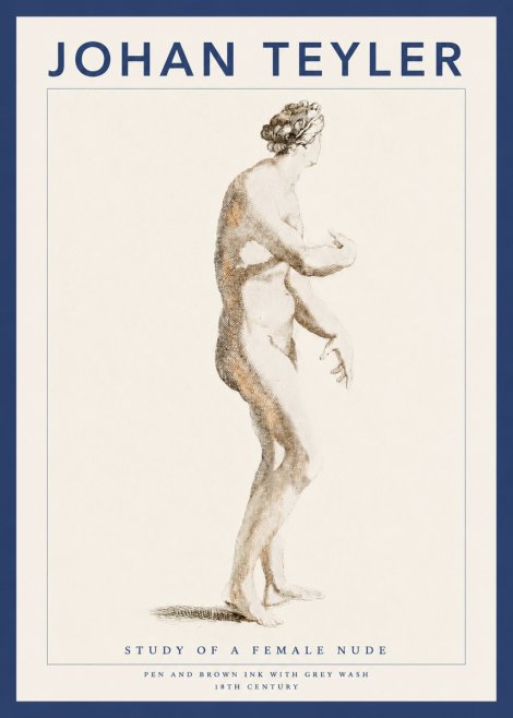 Johan Teyler Study of a Female Nude No3 - Poszter