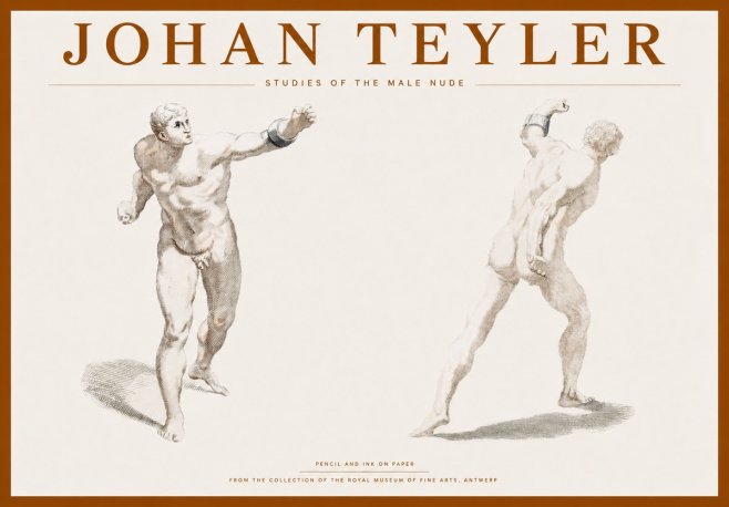 Johan Teyler Studies of the Male Nude No1 - Poszter