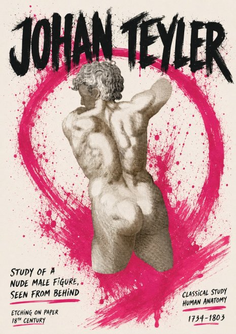 Johan Teyler Study of a Nude Male Figure, Seen from Behind No5 - Poszter