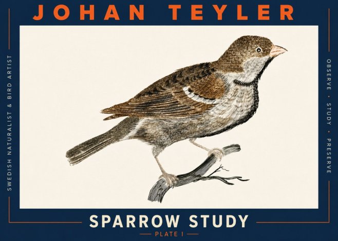 Johan Teyler Sparrow Study No3 - Poszter