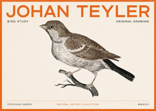 Johan Teyler Bird Study II No3 - Poszter
