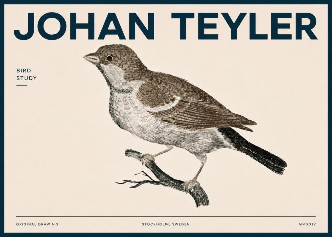 Johan Teyler Bird Study II No4 - Poszter