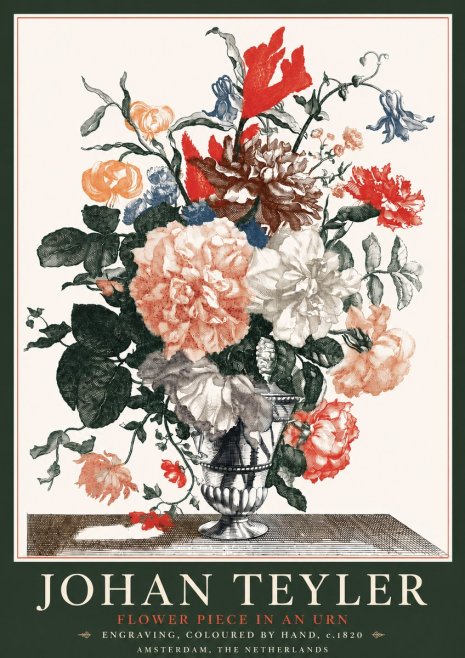 Johan Teyler Flower Piece in an Urn II No4 - Poszter