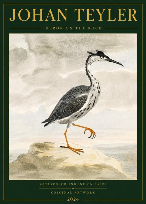 Johan Teyler Heron on the Rock No3 - Poszter