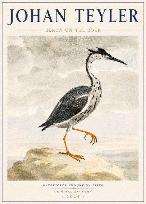 Johan Teyler Heron on the Rock No6 - Poszter