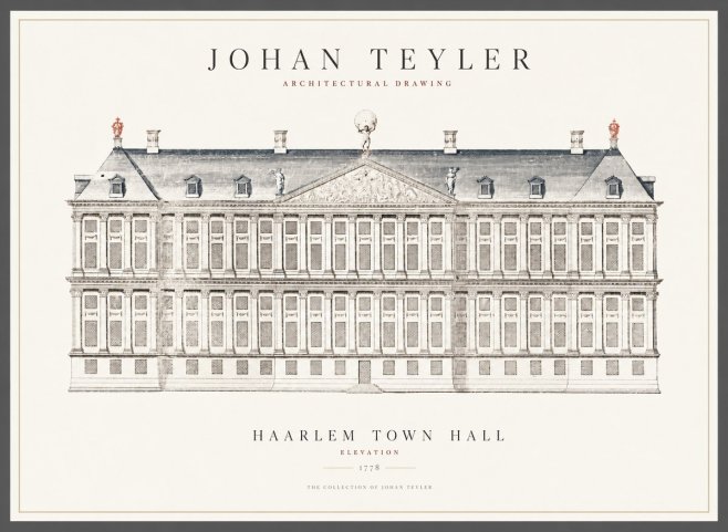 Johan Teyler Haarlem Town Hall - Elevation - 1778 No1 - Poszter