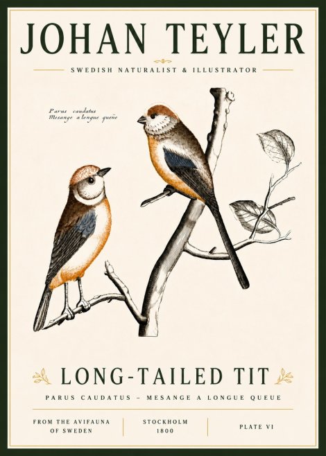 Johan Teyler Long-tailed Tit No6 - Poszter