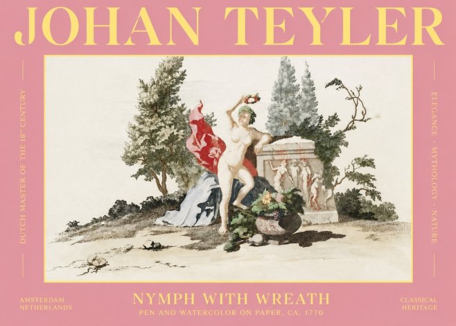 Johan Teyler Nymph with Wreath No2 - Poszter