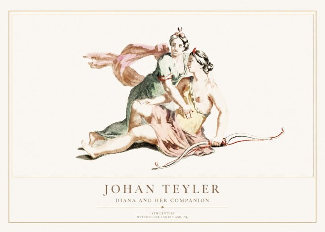 Johan Teyler Diana and Her Companion No1 - Poszter
