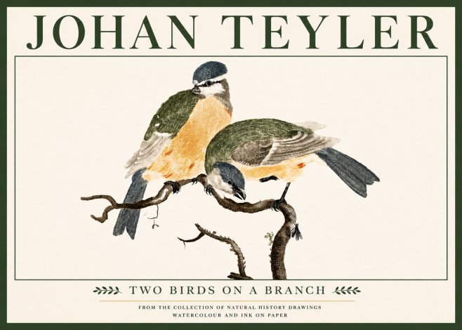Johan Teyler Two Birds on a Branch No5 - Poszter