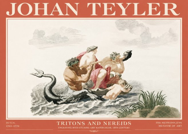 Johan Teyler Tritons and Nereids No4 - Poszter