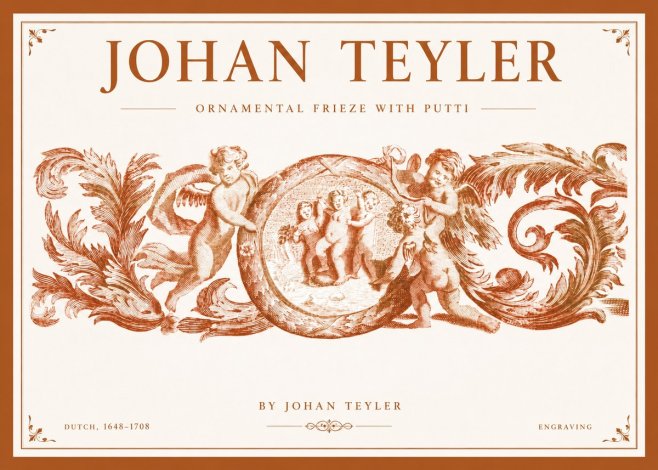 Johan Teyler Ornamental Frieze with Putti No1 - Poszter