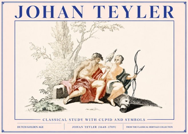 Johan Teyler Classical Study with Cupid and Symbols No3 - Poszter