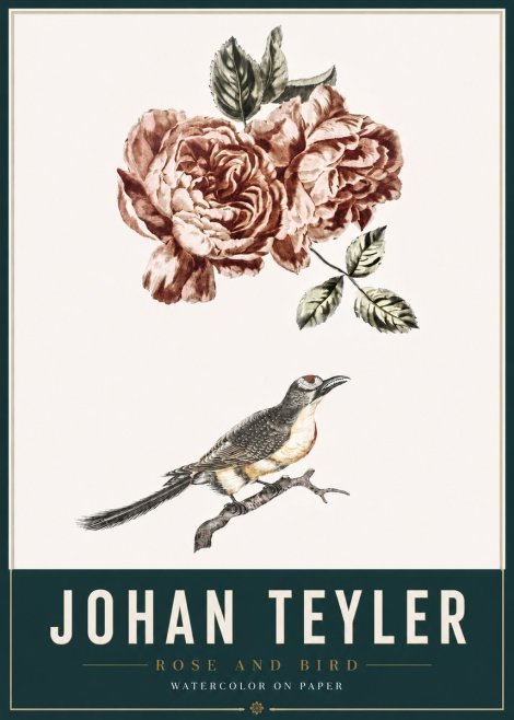 Johan Teyler Rose and Bird II No3 - Poszter