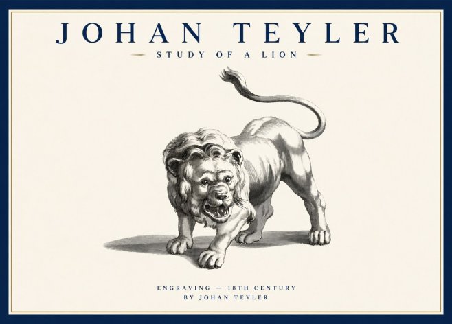 Johan Teyler Study of a Lion No1 - Poszter