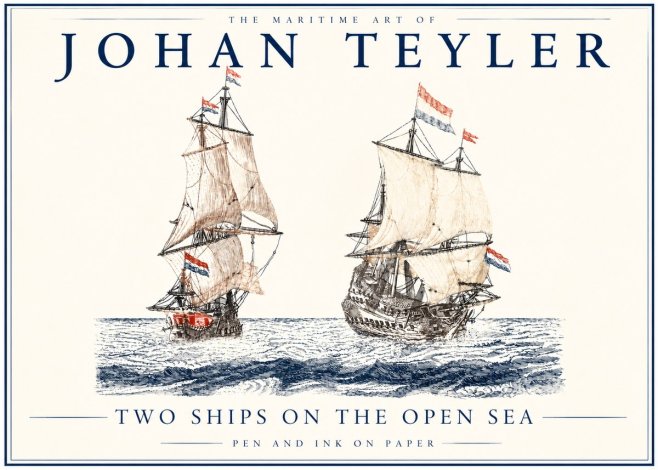 Johan Teyler Two Ships on the Open Sea No3 - Poszter