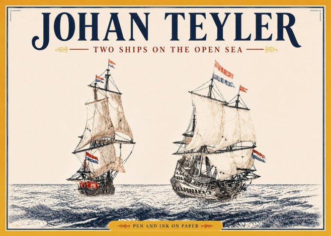 Johan Teyler Two Ships on the Open Sea No5 - Poszter