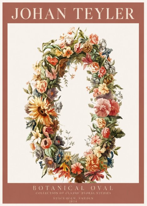 Johan Teyler Floral Oval No3 - Poszter