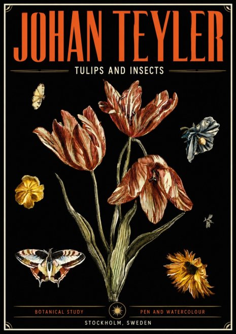 Johan Teyler Tulips and Insects No5 - Poszter